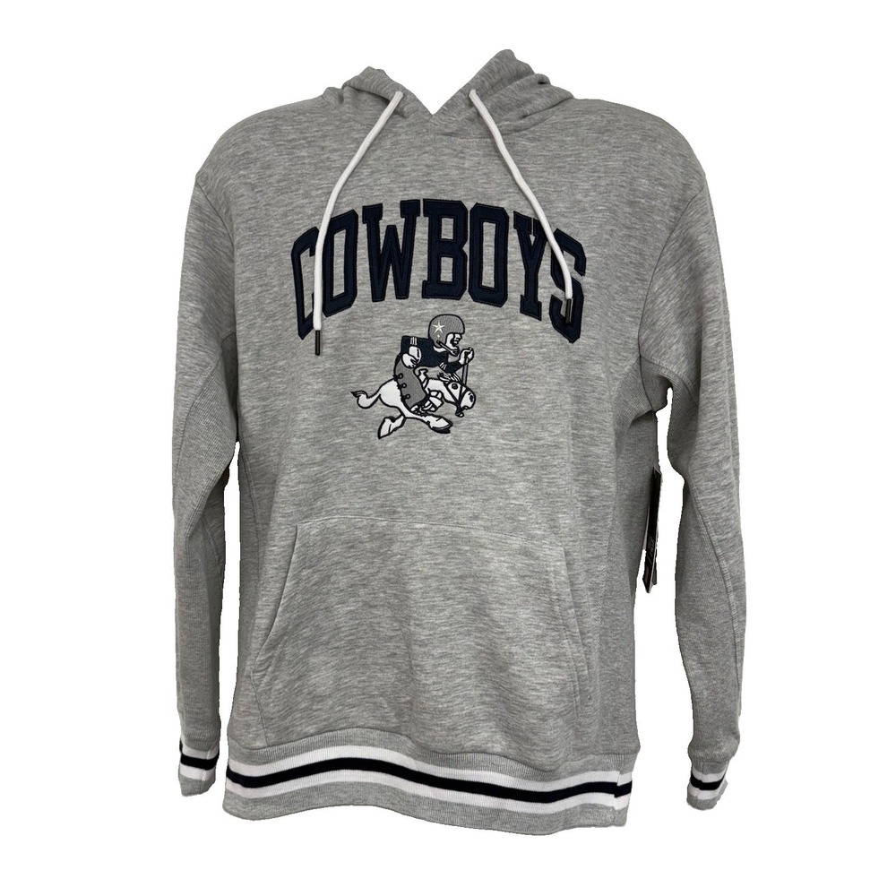 NWT Dallas Cowboys Embroidered Hoodie Sweatshirt L Retro Helmet Cowboy Logo